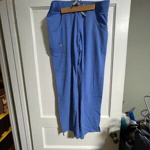 Figs Womens Kade Cargo Scrub Pants Ceil Blue Size Medium